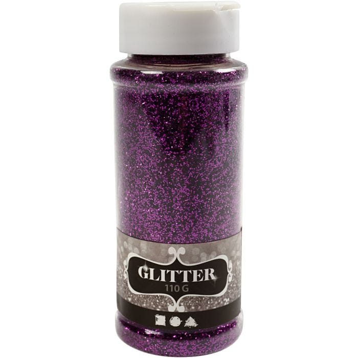 Glitter, paars, 110 gr/ 1 Doosje