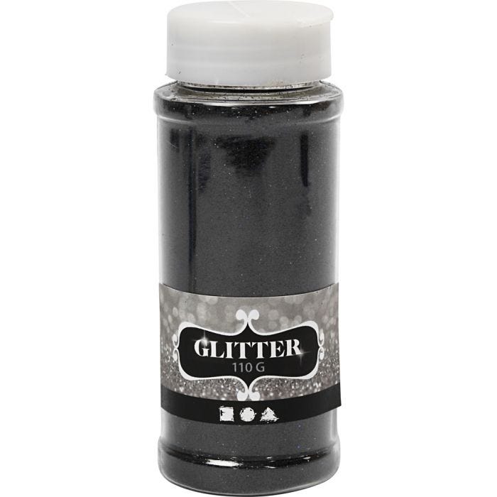 Glitter, zwart, 110 gr/ 1 Doosje