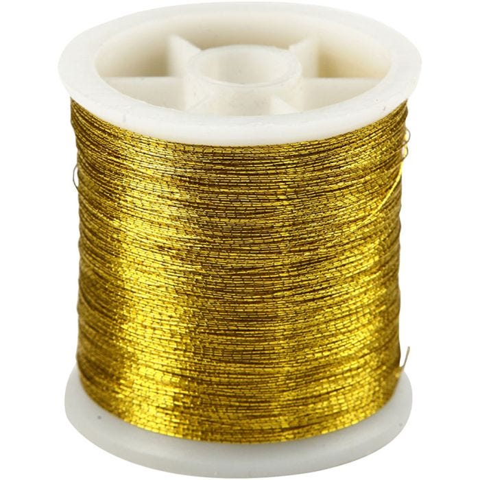 Naaigaren, dikte 0,15 mm, goud, 100 m/ 1 rol