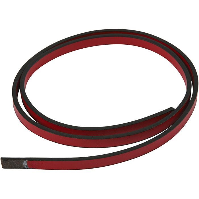 Band van Imitatie Leer, B: 10 mm, dikte 3 mm, rood, 1m/ 1 doos