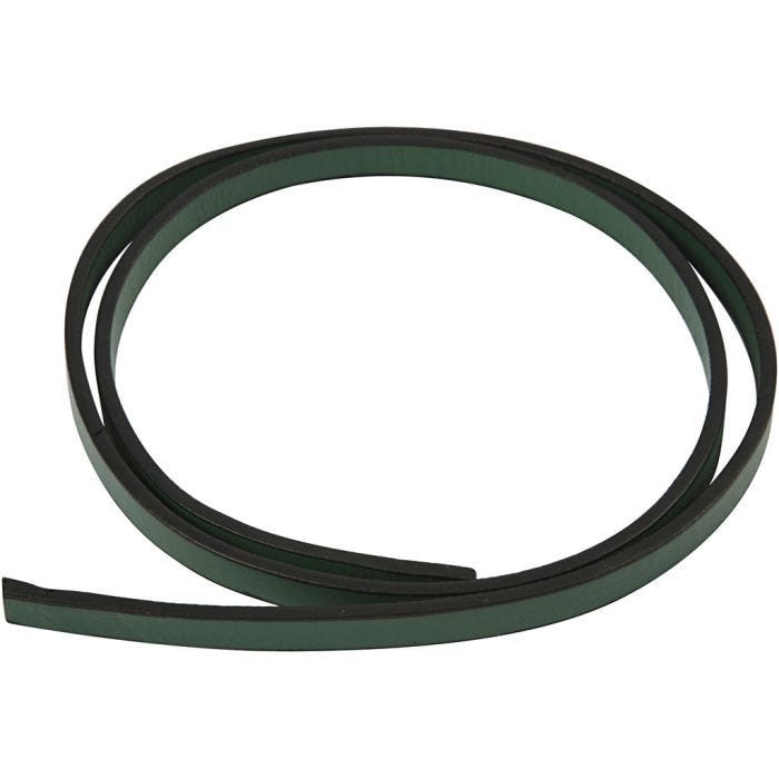 Band van Imitatie Leer, B: 10 mm, dikte 3 mm, groen, 1m/ 1 doos