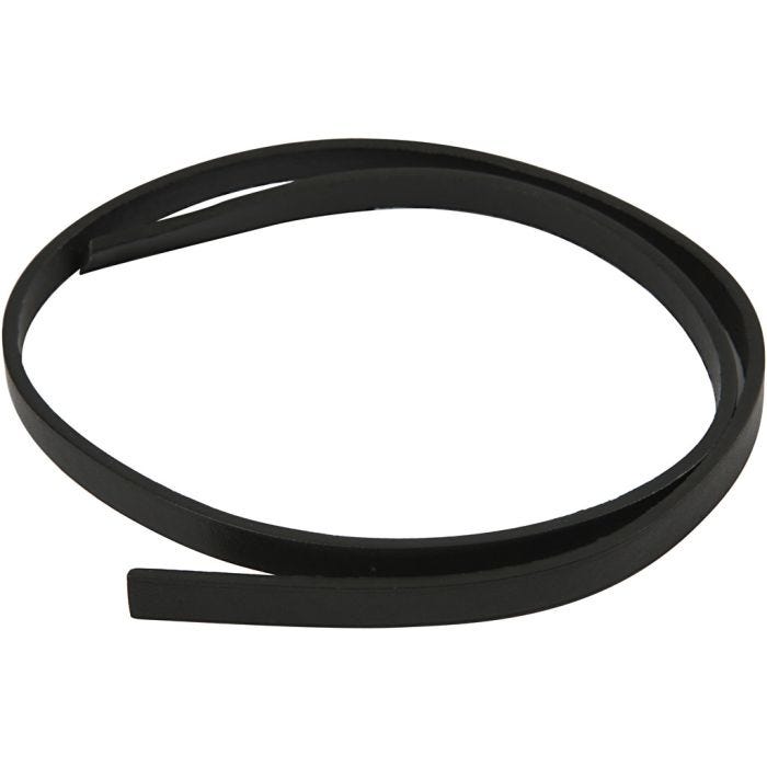 Band van Imitatie Leer, B: 10 mm, dikte 3 mm, zwart, 1m/ 1 doos