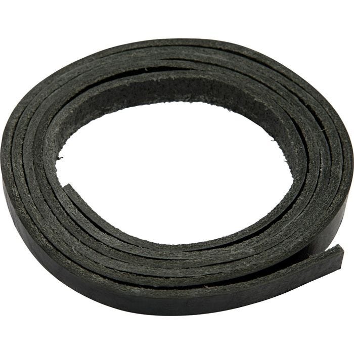 Leerband, 10 mm, 3 mm, zwart, 2m/ 1 doos