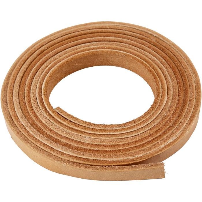 Leerband, B: 10 mm, dikte 3 mm, naturel, 2m/ 1 doos