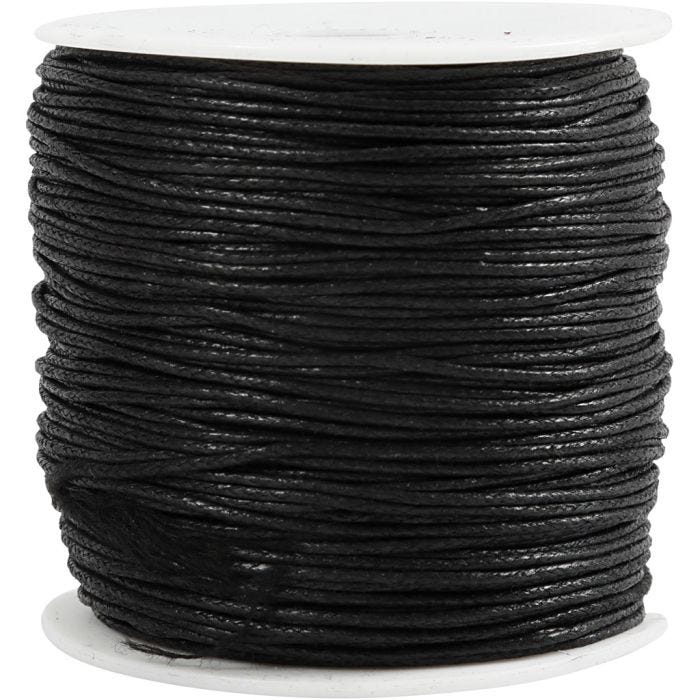 Katoenkoord, dikte 1 mm, zwart, 100 m/ 1 doos