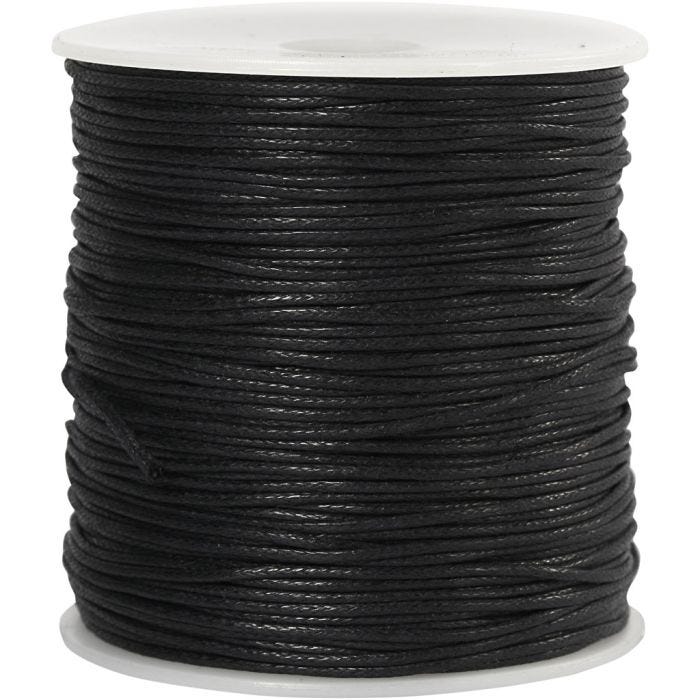 Katoenkoord, 1 mm, zwart, 100m/ 1 doos
