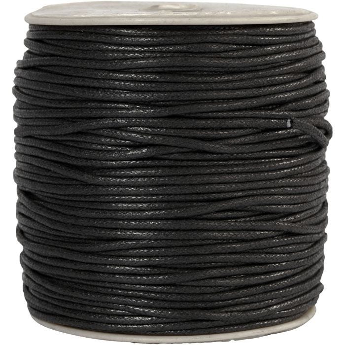 Katoenkoord, dikte 2 mm, zwart, 100 m/ 1 doos