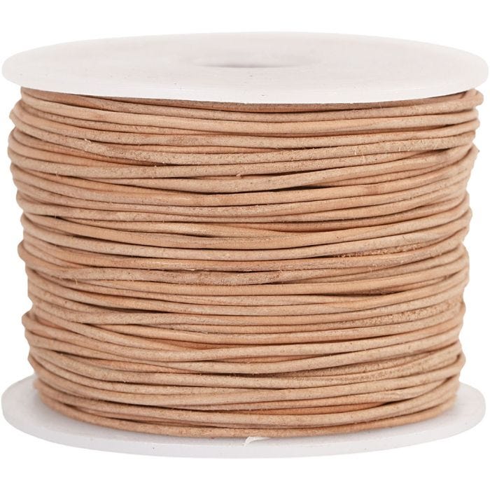Leerkoord, 1 mm, beige, 50m/ 1 rol