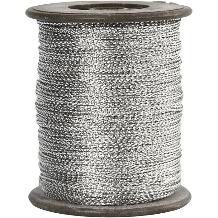 Koord, dikte 0,5 mm, zilver, 100 m/ 1 rol