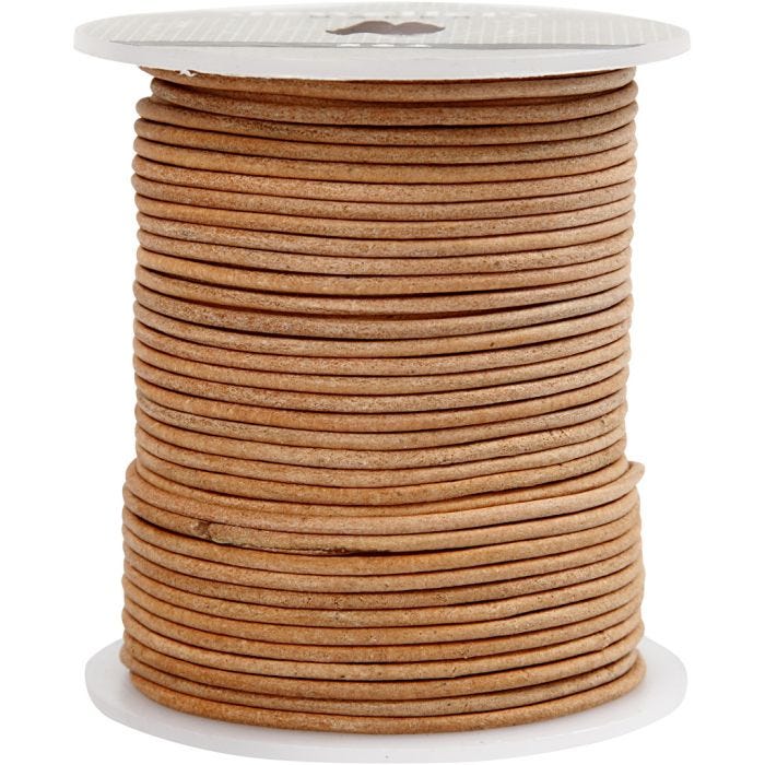 Leerkoord, 2 mm, beige, 50m/ 1 rol