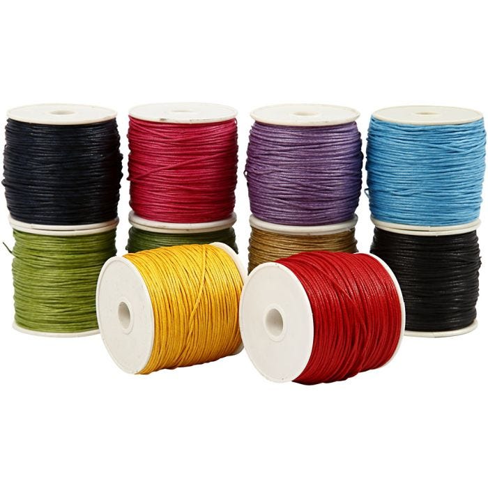 Katoenkoord, 1 mm, sterke kleuren, 10x50m/ 1 doos