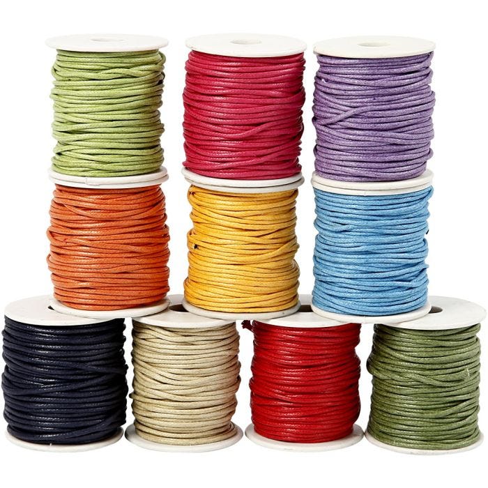 Katoenkoord, dikte 2 mm, sterke kleuren, 10x25 m/ 1 doos