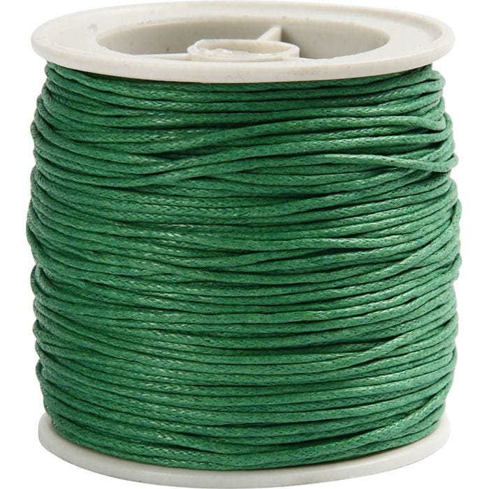 Katoenkoord, dikte 1 mm, groen, 40 m/ 1 rol