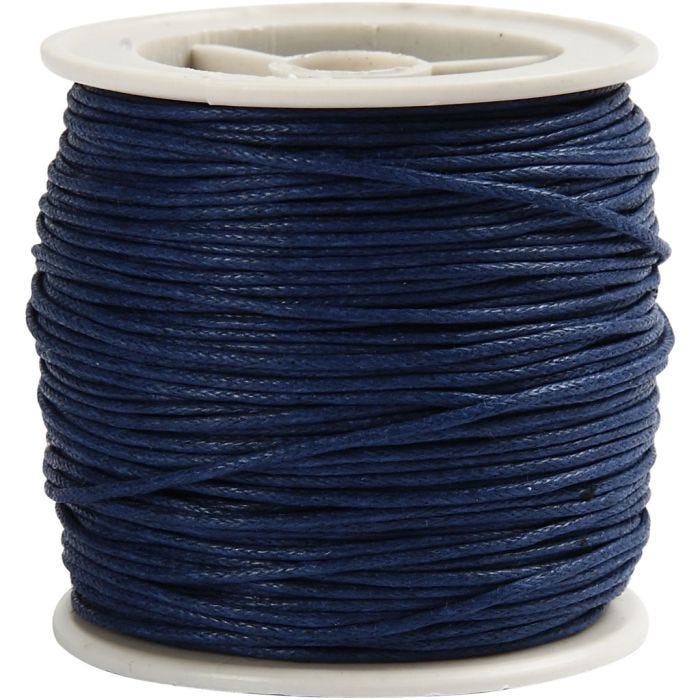 Katoenkoord, dikte 1 mm, blauw, 40 m/ 1 rol
