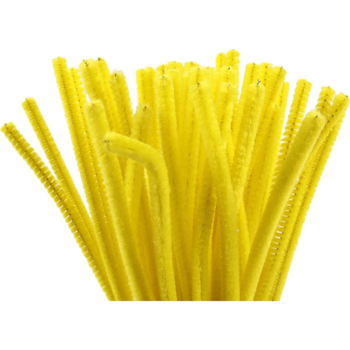 Chenille, 30 cm, 6 mm, geel, 50stuk/ 1 doos