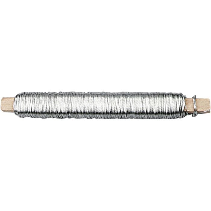 Bloemendraad, 0,6 mm, zilver, 50m/ 1 rol