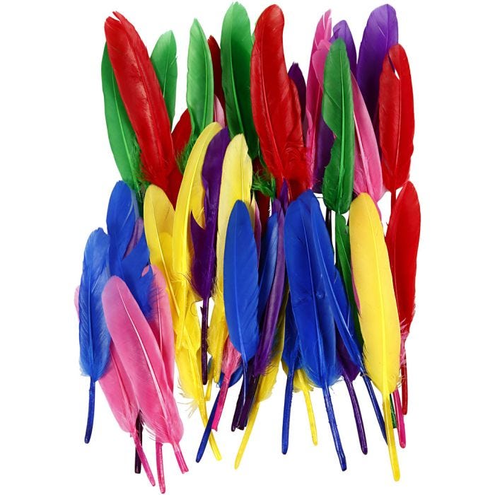 Veren, 13 cm, diverse kleuren, 48stuk/ 1 doos