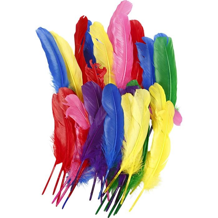 Veren, 20 cm, diverse kleuren, 36stuk/ 1 doos