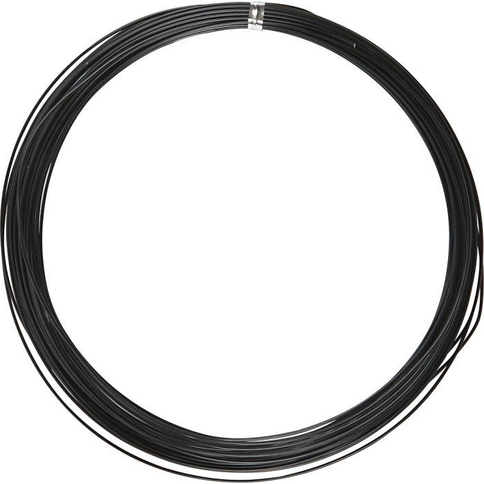 Alu draad, rond, 1 mm, zwart, 16m/ 1 rol