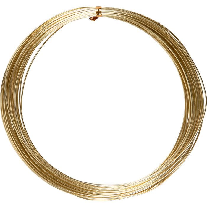 Alu draad, rond, dikte 1 mm, goud, 16 m/ 1 rol