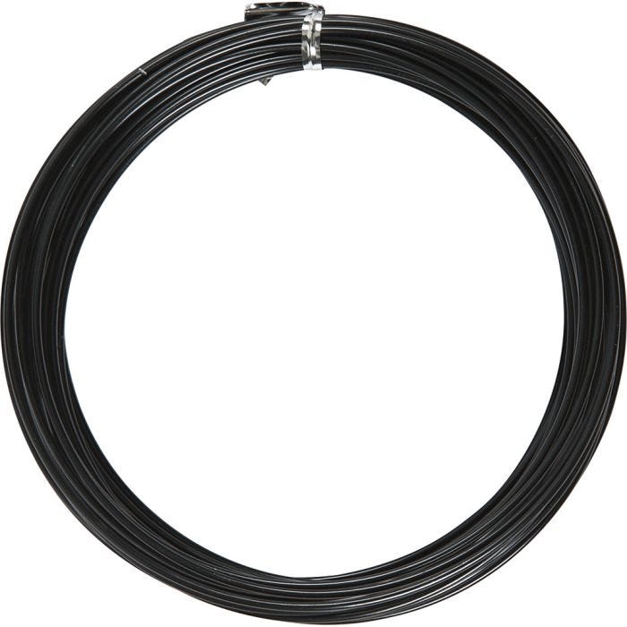 Alu draad, rond, 2 mm, zwart, 10m/ 1 rol