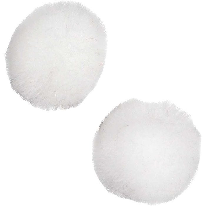 Pom-poms, 15 mm, wit, 200stuk/ 1 doos