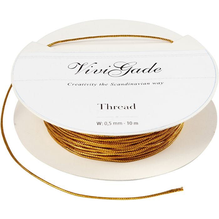 Draad, 0,5 mm, goud, 10m/ 1 rol