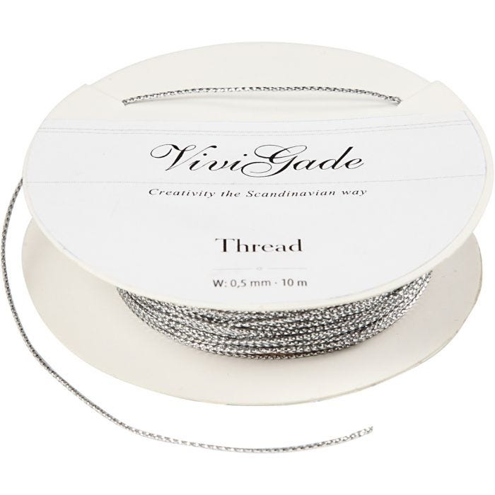 Draad, 0,5 mm, zilver, 10m/ 1 rol