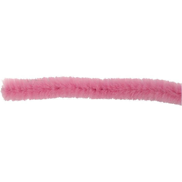 Chenille, L: 30 cm, dikte 9 mm, roze, 25 stuk/ 1 doos
