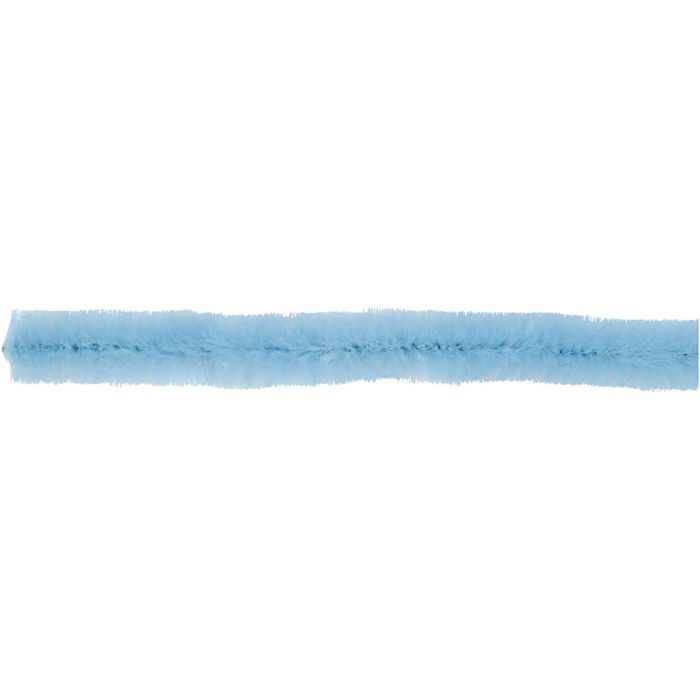 Chenille, L: 30 cm, dikte 15 mm, blauw, 15 stuk/ 1 doos