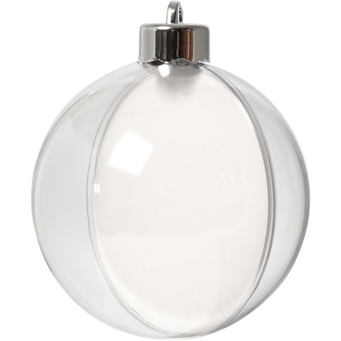 Deco ballen, d 8 cm, transparant, 5stuk/ 1 doos