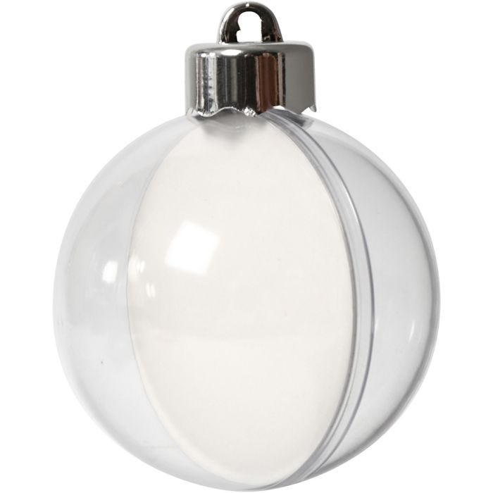Deco ballen, d 6 cm, transparant, 8stuk/ 1 doos