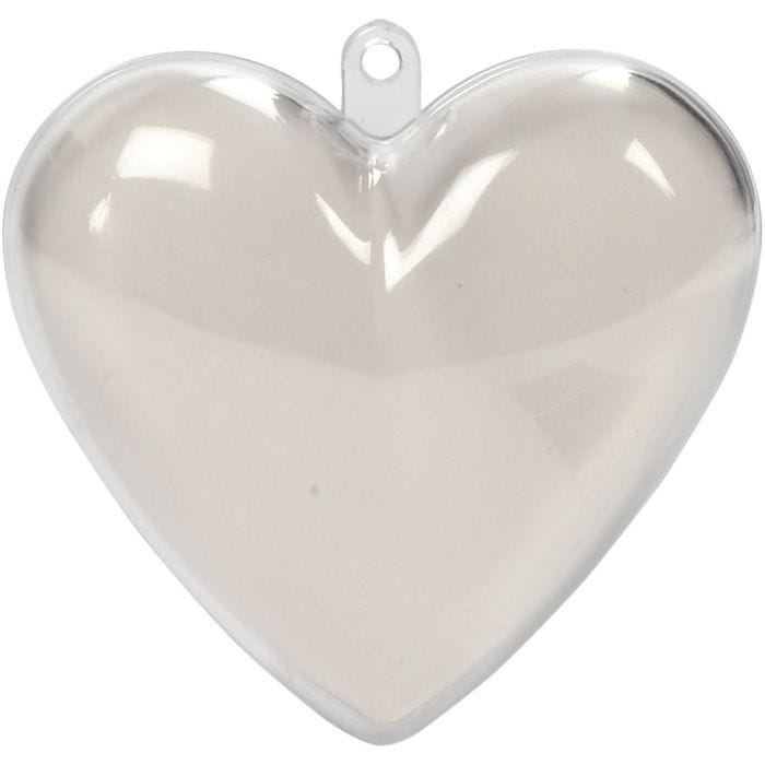Deco hart, H: 6,5 cm, transparant, 10stuk/ 1 doos
