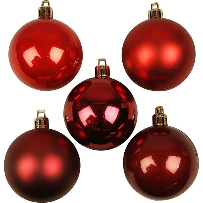 Kerstballen, d 6 cm, rode harmonie, 20stuk/ 1 doos