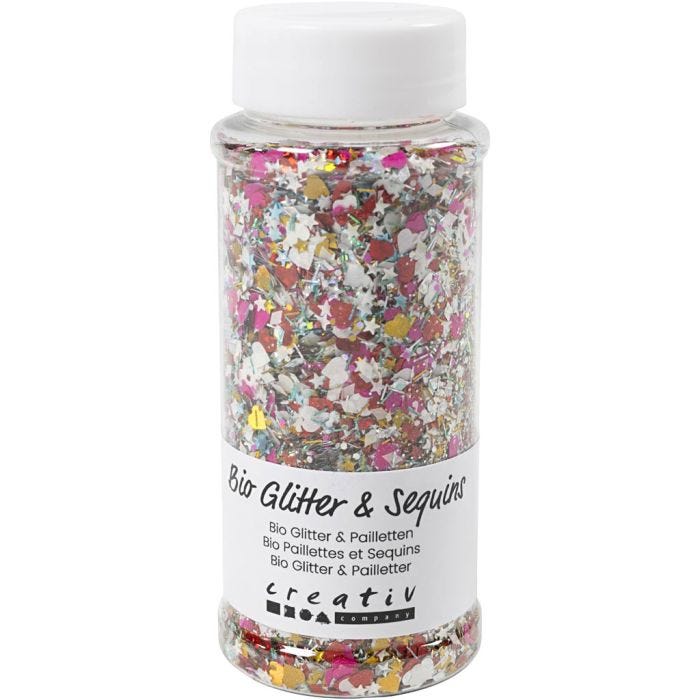 Bio Sparkles & Sequins, diverse kleuren, 140 ml/ 1 Doosje