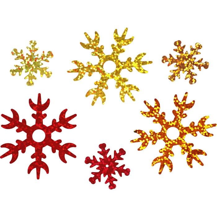 Pailletten, 25+45 mm, koper, goud, rood, 30gr/ 1 doos