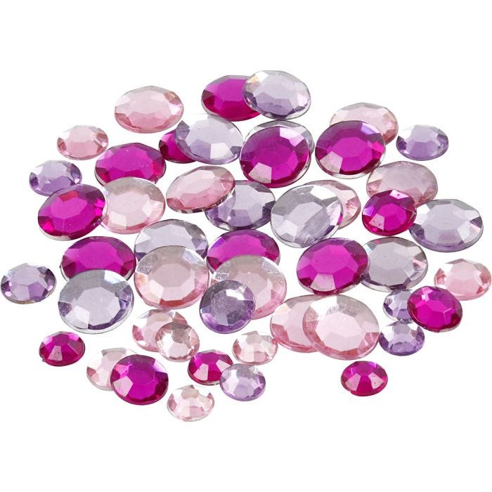 Strasstenen, rond, 6+9+12 mm, paars, 360stuk/ 1 doos