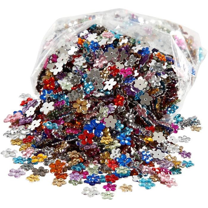 Strasstenen, 6+10+12 mm, diverse kleuren, 2520stuk/ 1 doos