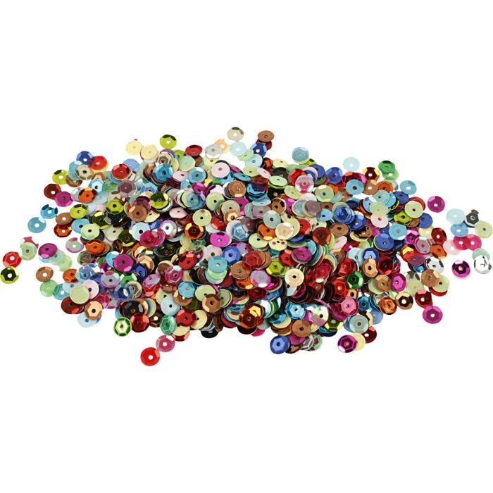 Pailletten, rond, 6 mm, 10gr/ 1 doos
