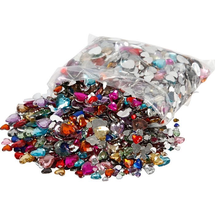 Strasstenen, 6+10+14 mm, diverse kleuren, 2520stuk/ 1 doos