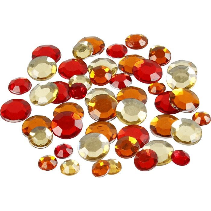 Strasstenen, rond, afm 6+9+12 mm, rode harmonie, 360 stuk/ 1 doos