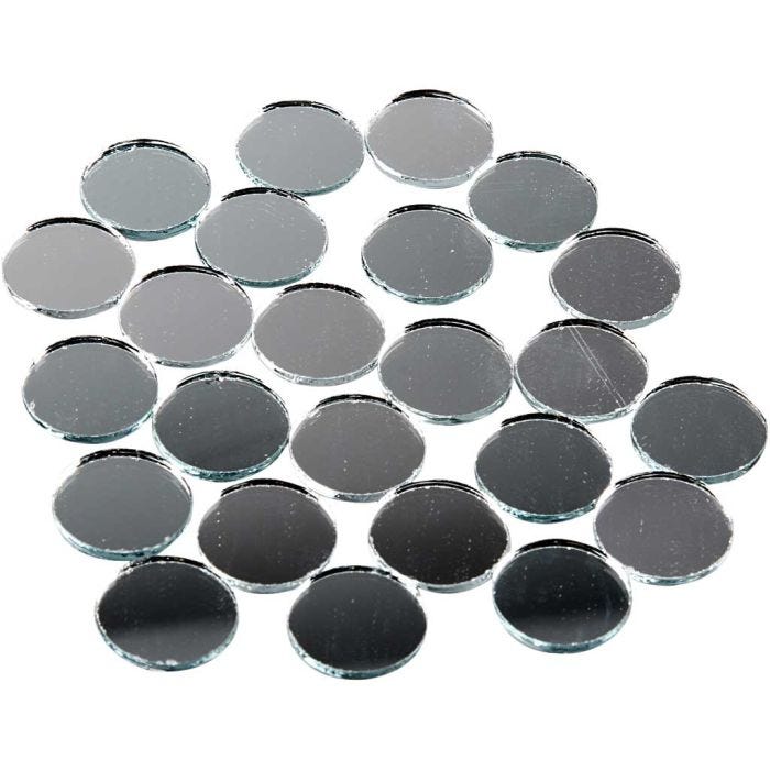 Spiegel mozaiek tegels, ronde, 18 mm, 2 mm, 400stuk/ 1 doos