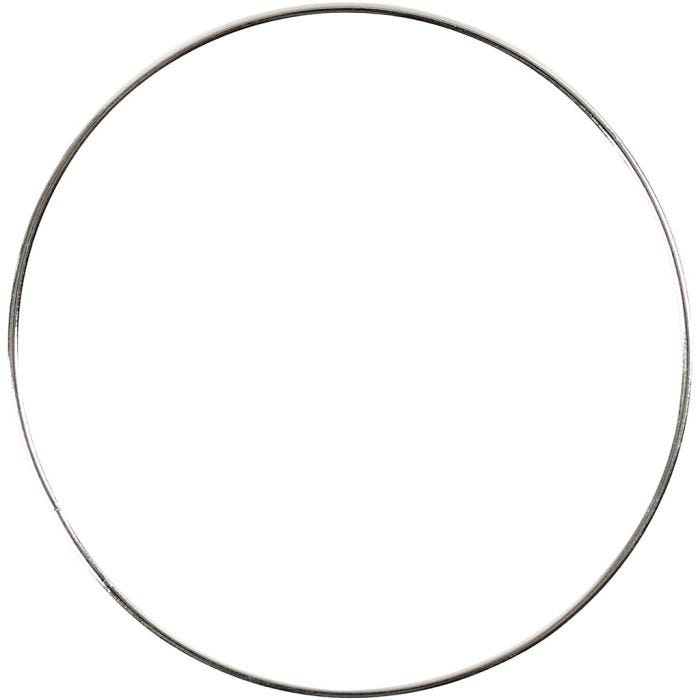 Metalen draadring, d 7 cm, dikte 1,5 mm, zilver, 10 stuk/ 1 doos