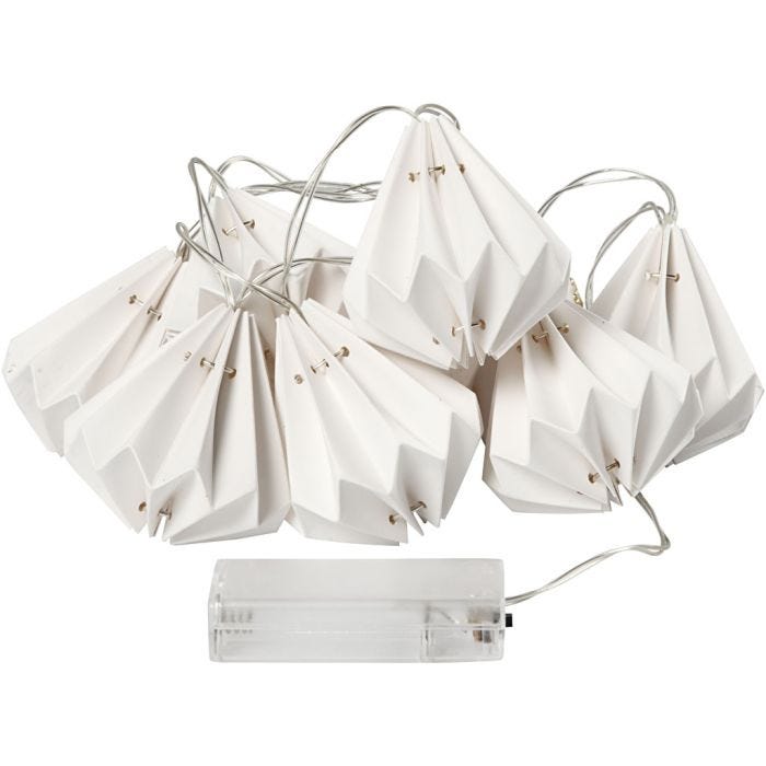 LED lichtslinger met lampenkapjes, 80 mm, 100 cm, 65 mm, wit, 1 stuk