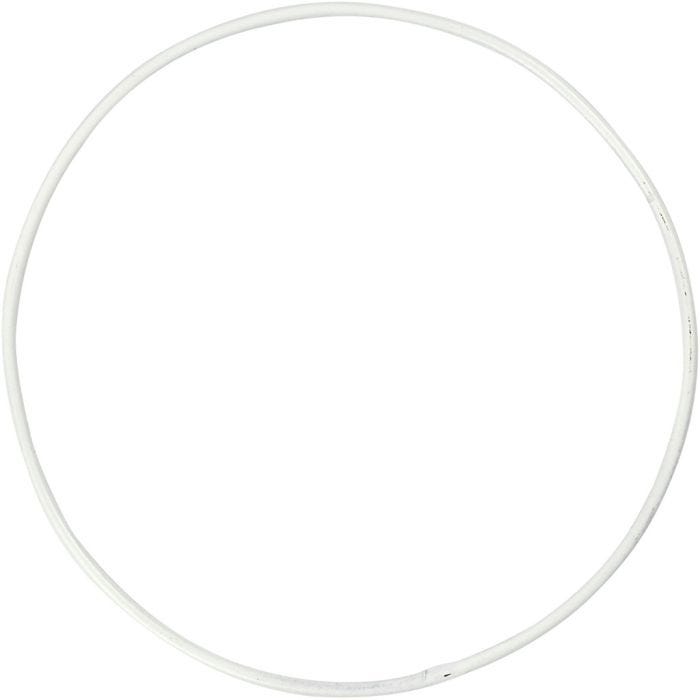 Metalen draadring, d 10 cm, dikte 2 mm, wit, 10stuk/ 1 doos