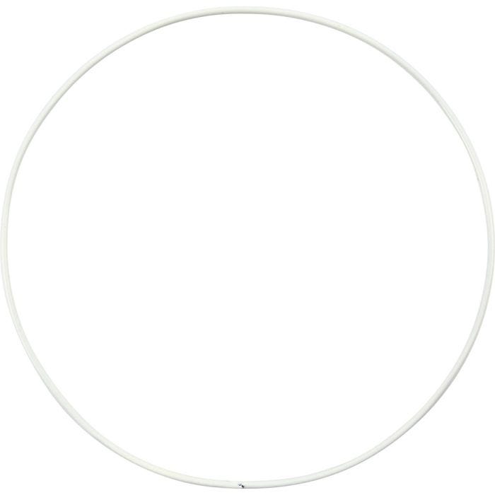 Metalen draadring, d 15 cm, dikte 2 mm, wit, 10stuk/ 1 doos
