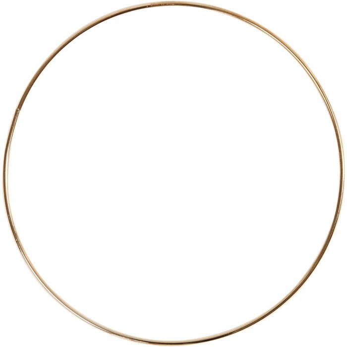 Metalen draadring, 20 cm, 3 mm, goud, 1 stuk