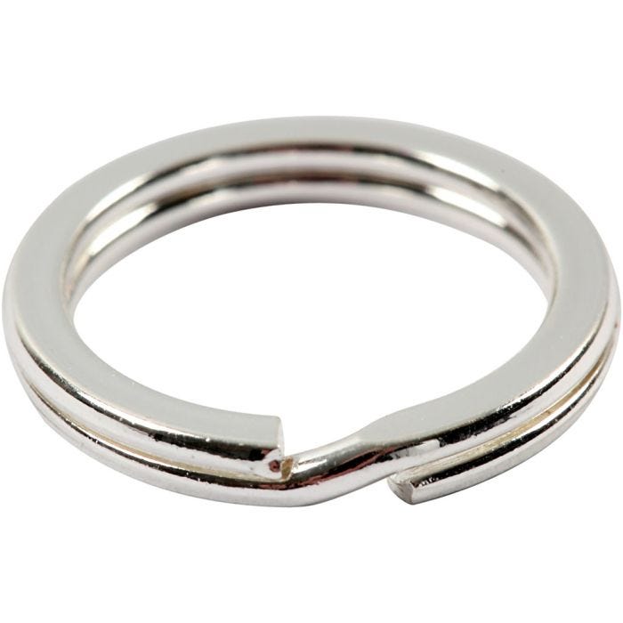 Splitring, 15 mm, verzilverd, 15stuk/ 1 doos