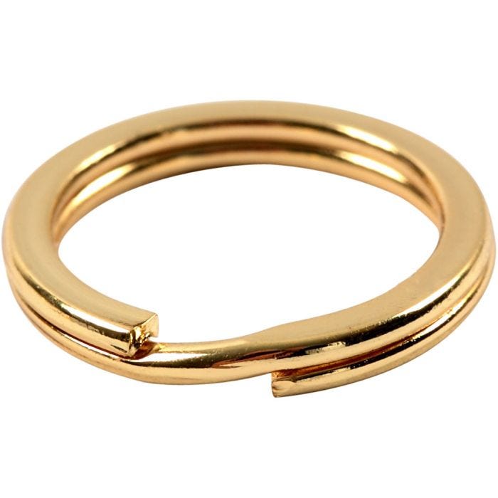 Splitring, d 15 mm, verguld, 15stuk/ 1 doos