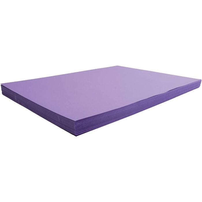 Karton, vel 50x70 cm, 270 gr, paars, 100 vel/ 1 doos